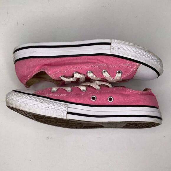 Converse Chuck Taylor All Star Low Top Lace Tie Big Girls Pink Sneakers Sz 3 - Picture 8 of 10